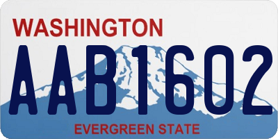 WA license plate AAB1602