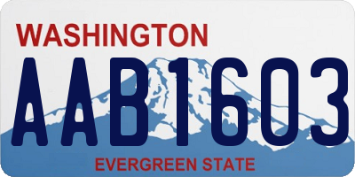 WA license plate AAB1603