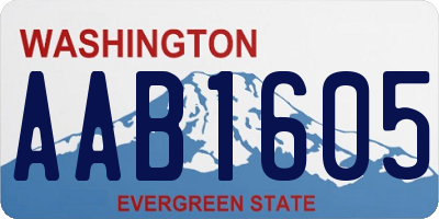 WA license plate AAB1605