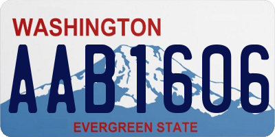 WA license plate AAB1606