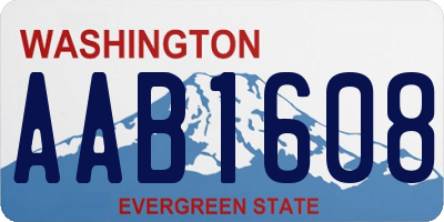 WA license plate AAB1608