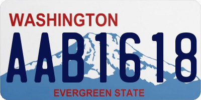 WA license plate AAB1618