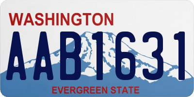 WA license plate AAB1631