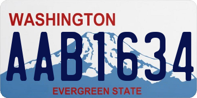 WA license plate AAB1634