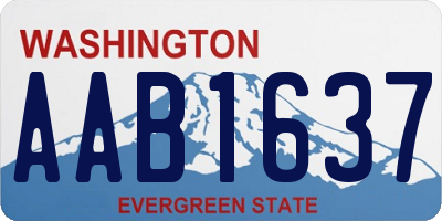 WA license plate AAB1637