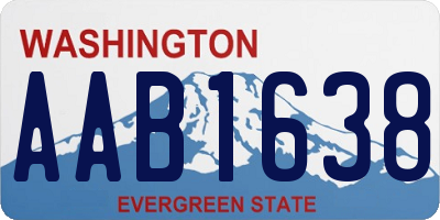 WA license plate AAB1638