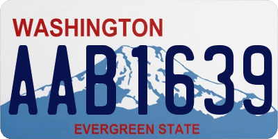 WA license plate AAB1639