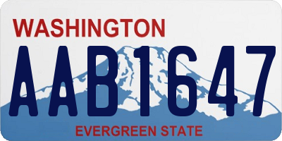 WA license plate AAB1647