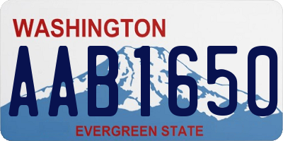 WA license plate AAB1650