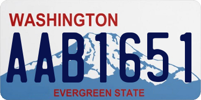 WA license plate AAB1651