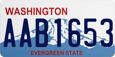 WA license plate AAB1653