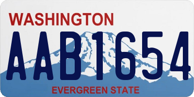 WA license plate AAB1654