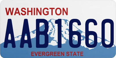 WA license plate AAB1660