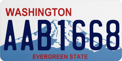 WA license plate AAB1668