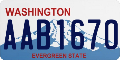 WA license plate AAB1670