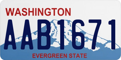 WA license plate AAB1671