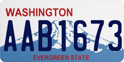 WA license plate AAB1673