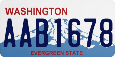 WA license plate AAB1678