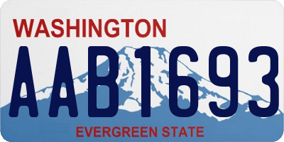 WA license plate AAB1693