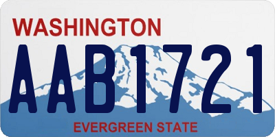 WA license plate AAB1721