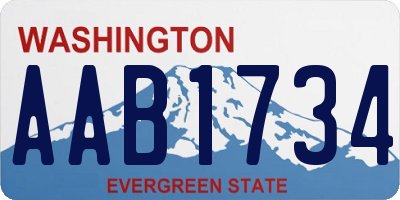 WA license plate AAB1734