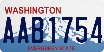 WA license plate AAB1754
