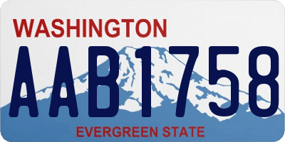 WA license plate AAB1758