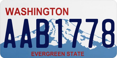 WA license plate AAB1778