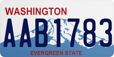 WA license plate AAB1783