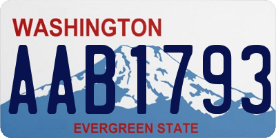 WA license plate AAB1793