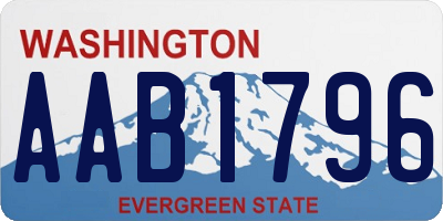 WA license plate AAB1796