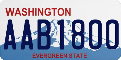 WA license plate AAB1800