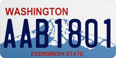 WA license plate AAB1801
