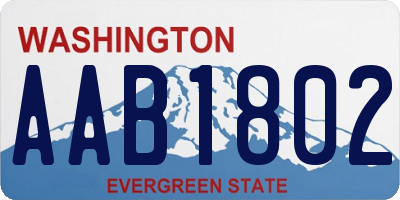 WA license plate AAB1802