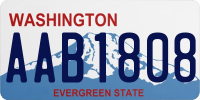 WA license plate AAB1808