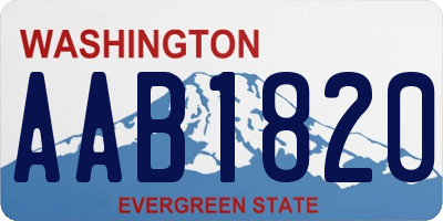 WA license plate AAB1820