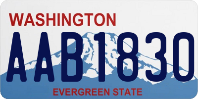 WA license plate AAB1830