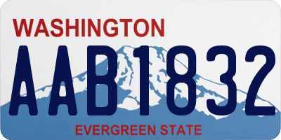 WA license plate AAB1832