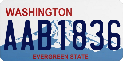 WA license plate AAB1836