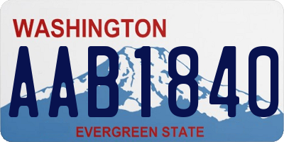 WA license plate AAB1840