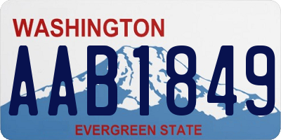 WA license plate AAB1849
