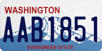 WA license plate AAB1851
