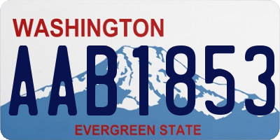 WA license plate AAB1853