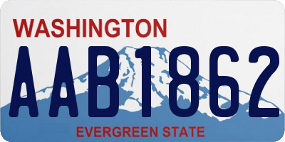 WA license plate AAB1862