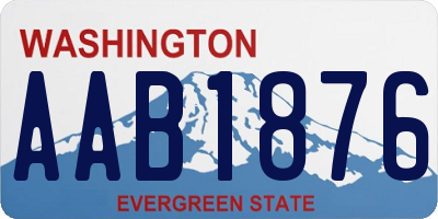 WA license plate AAB1876