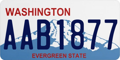 WA license plate AAB1877