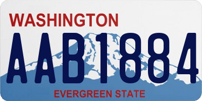 WA license plate AAB1884