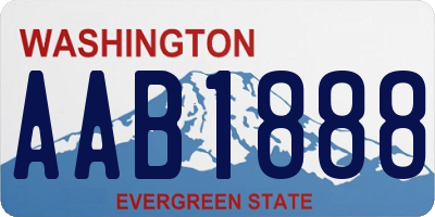 WA license plate AAB1888