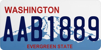 WA license plate AAB1889