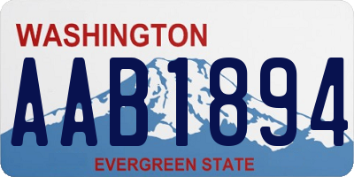 WA license plate AAB1894